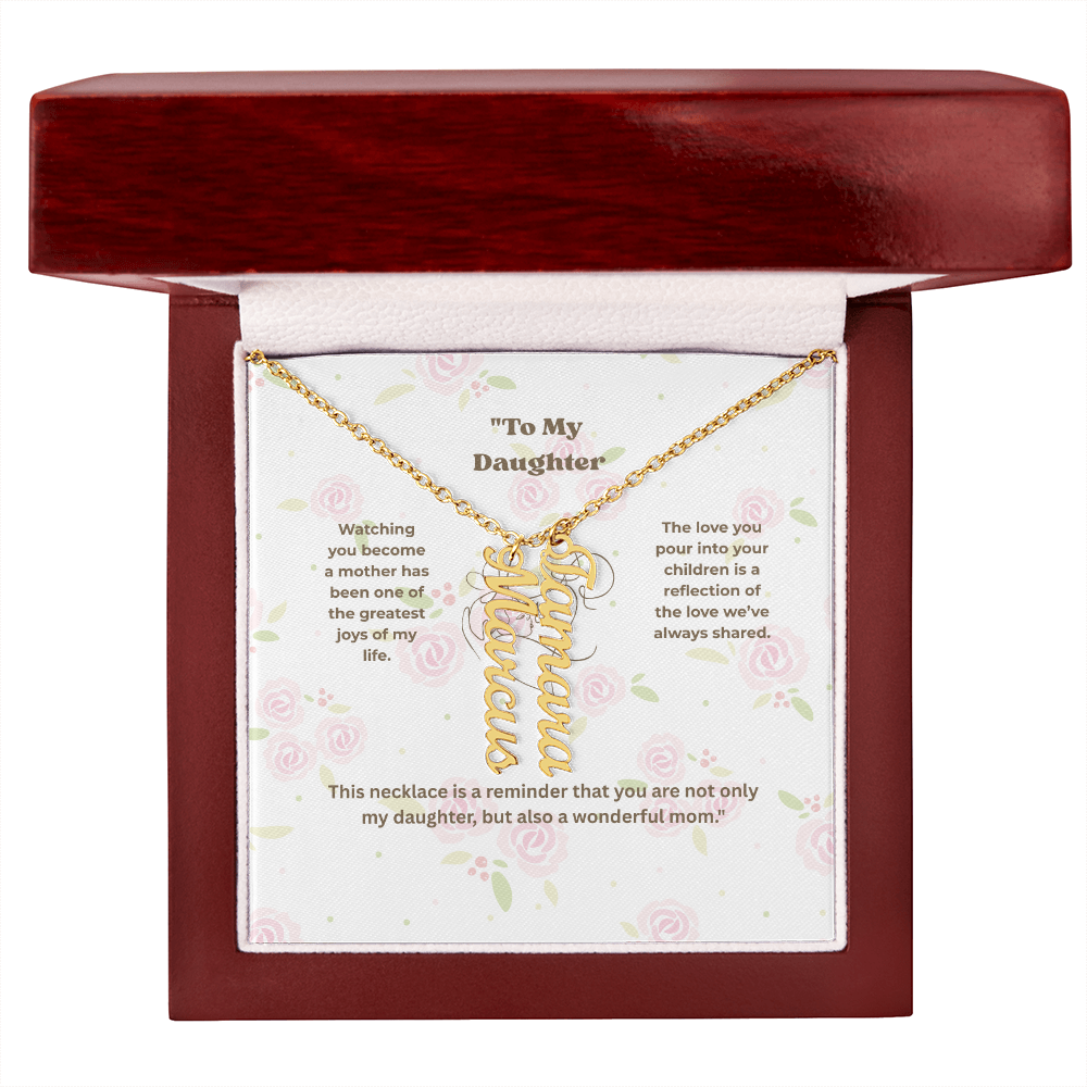 Personalized Multi-Name Vertical Necklace – Custom Engraved Jewelry Gift for Women