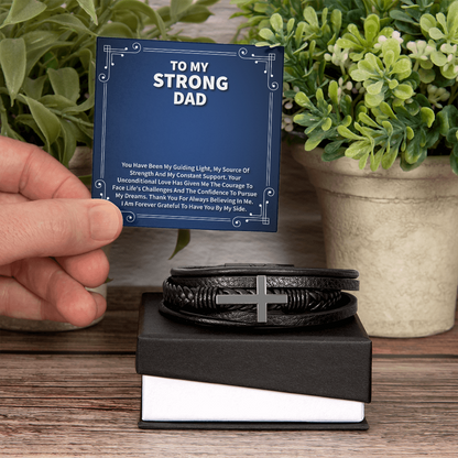Men's Cross Bracelet – Religious Gift for  Dad, Husband, Son, or Boyfriend