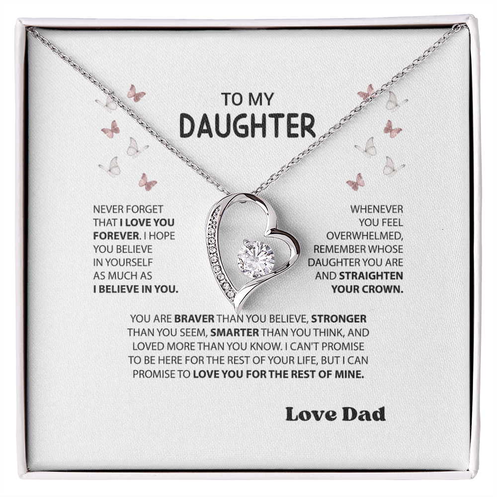 “Forever Love Necklace from Dad to Daughter – Meaningful Father Gift, Birthday, Graduation, Christmas Jewelry”
