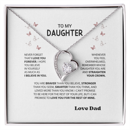 “Forever Love Necklace from Dad to Daughter – Meaningful Father Gift, Birthday, Graduation, Christmas Jewelry”