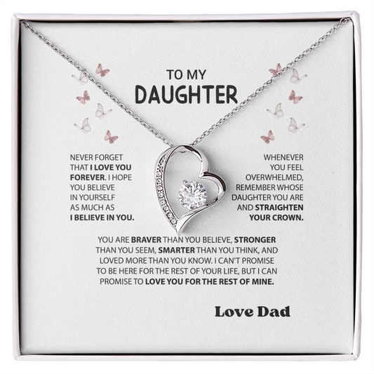 “Forever Love Necklace from Dad to Daughter – Meaningful Father Gift, Birthday, Graduation, Christmas Jewelry”