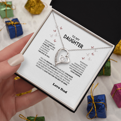 “Forever Love Necklace from Dad to Daughter – Meaningful Father Gift, Birthday, Graduation, Christmas Jewelry”