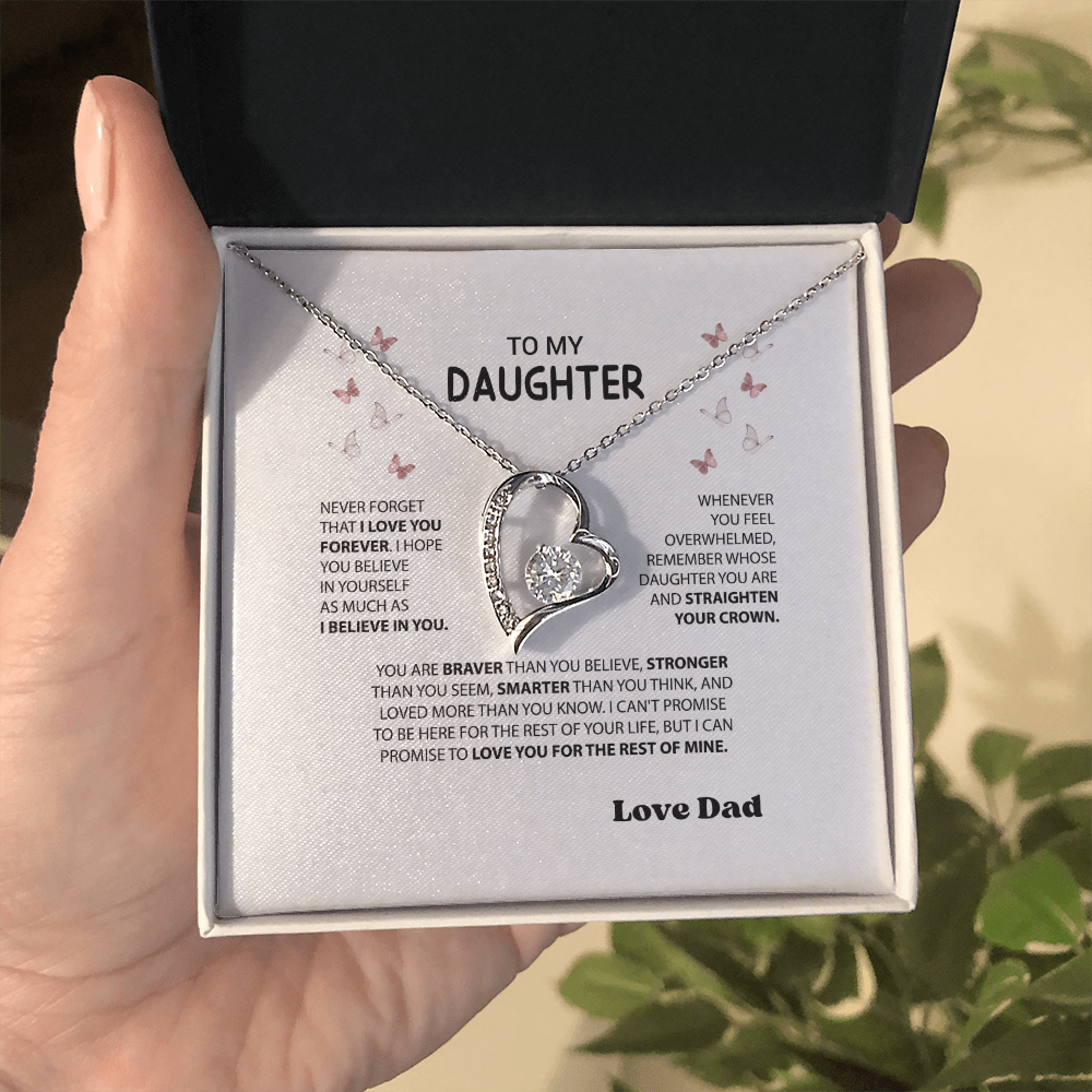 “Forever Love Necklace from Dad to Daughter – Meaningful Father Gift, Birthday, Graduation, Christmas Jewelry”