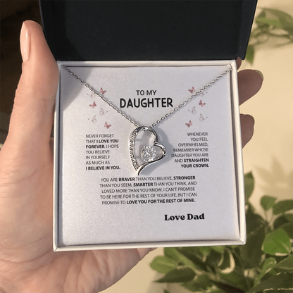 “Forever Love Necklace from Dad to Daughter – Meaningful Father Gift, Birthday, Graduation, Christmas Jewelry”