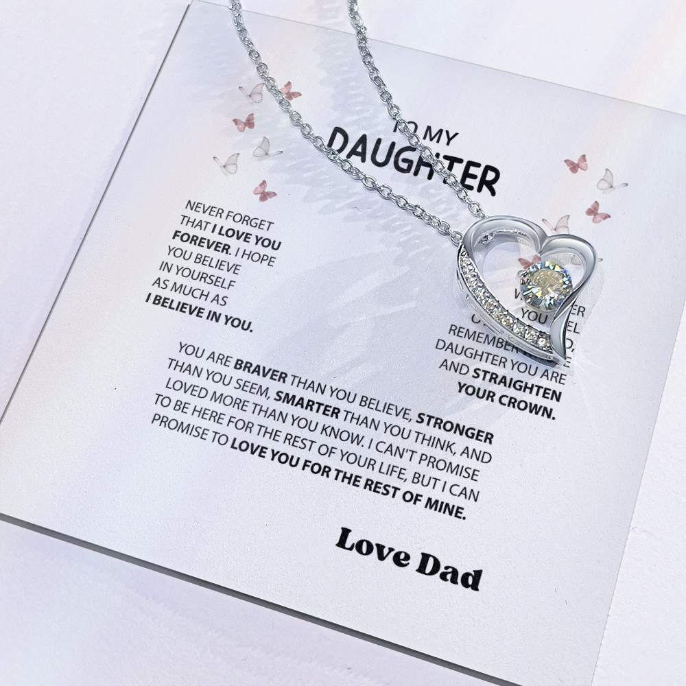 “Forever Love Necklace from Dad to Daughter – Meaningful Father Gift, Birthday, Graduation, Christmas Jewelry”