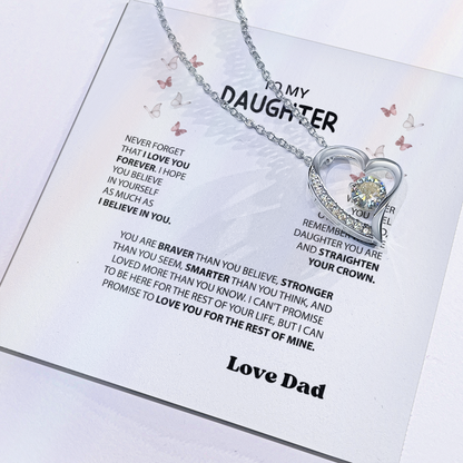 “Forever Love Necklace from Dad to Daughter – Meaningful Father Gift, Birthday, Graduation, Christmas Jewelry”