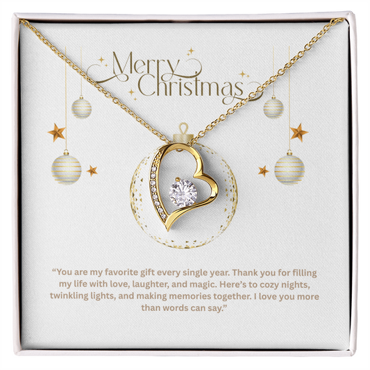 Forever Love Necklace – Elegant Heart Pendant with Cubic Zirconia | Meaningful Gift for Wife, Girlfriend, or Mom