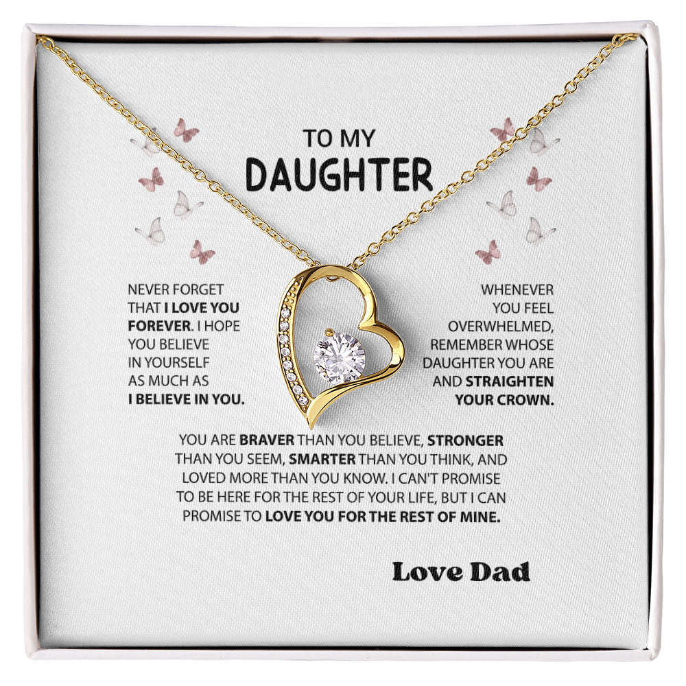 “Forever Love Necklace from Dad to Daughter – Meaningful Father Gift, Birthday, Graduation, Christmas Jewelry”