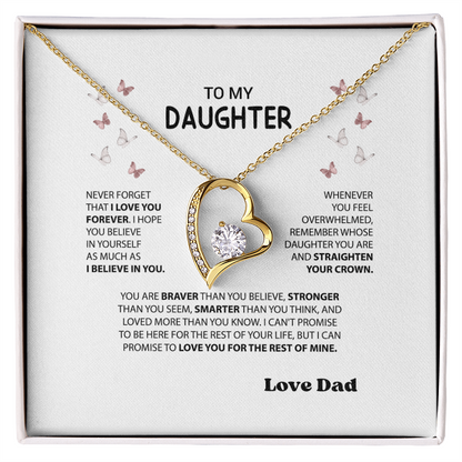 “Forever Love Necklace from Dad to Daughter – Meaningful Father Gift, Birthday, Graduation, Christmas Jewelry”
