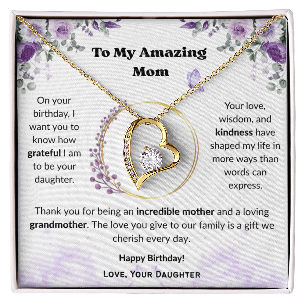 To My Amazing Mom, Gift for Grandma – Forever Love Necklace, Gift Set