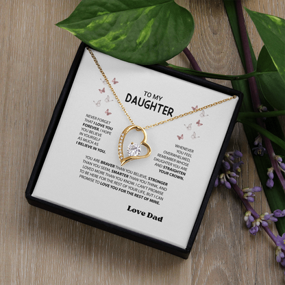 “Forever Love Necklace from Dad to Daughter – Meaningful Father Gift, Birthday, Graduation, Christmas Jewelry”
