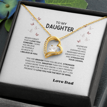 “Forever Love Necklace from Dad to Daughter – Meaningful Father Gift, Birthday, Graduation, Christmas Jewelry”