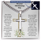 Christening Gift for Son – Personalized Cross Necklace with Cuban Link Chain ✝️💙