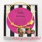 Happy Birthday Custom Luxury Heart Bangle – Personalized Photo Bracelet with Heart Charm | Meaningful Gift for Wife, Girlfriend, or Mom