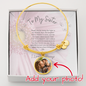 “Custom Photo Bracelet with Engraving – Personalized Picture Jewelry Gift for Sister”