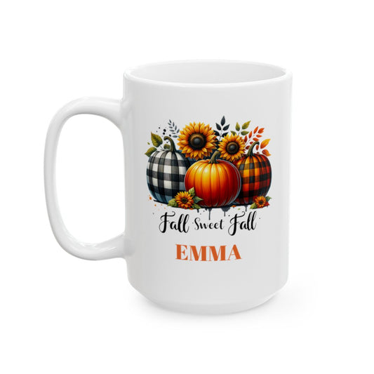 Personalized Pumpkin Fall Mug – Custom Name Autumn Coffee Cup (11oz & 15oz)