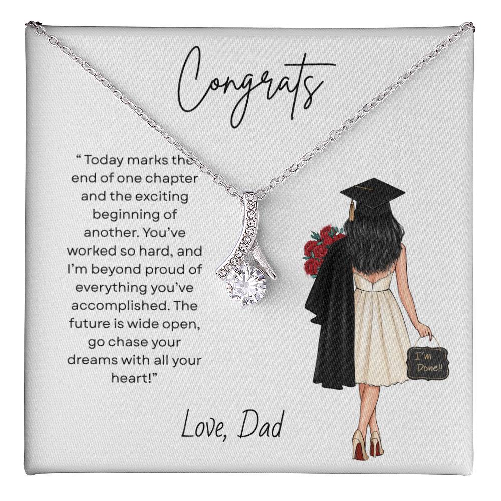 Alluring Beauty Necklace Graduation Gift for Her – Elegant Yellow or White Gold Necklace for Class of 2026