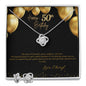 Love Knot Earring & Necklace Set-50th Birthday Custom Jewelry Box for Her