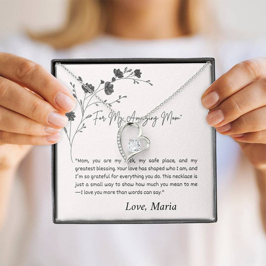 Forever Love Necklace | Mothers day gift | Custom box card | Mom birthday gift | Personalized Mom gift | Custom Gift