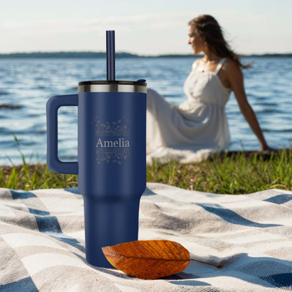 Personalized Pinnacle 40oz Tumbler – Laser Engraved Custom Name Insulated Travel Mug, Gift for Her, Mom, Nurse, Teacher