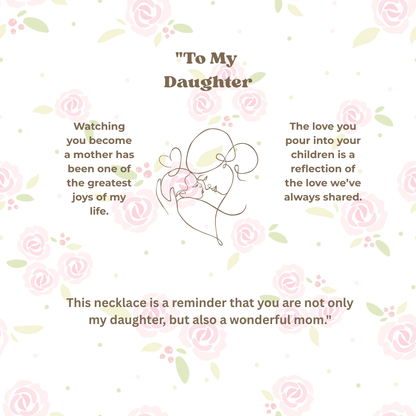 “Engraved Kid Charm Necklace with Message Card – Gift from Mother to Daughter, Meaningful Jewelry for Moms”