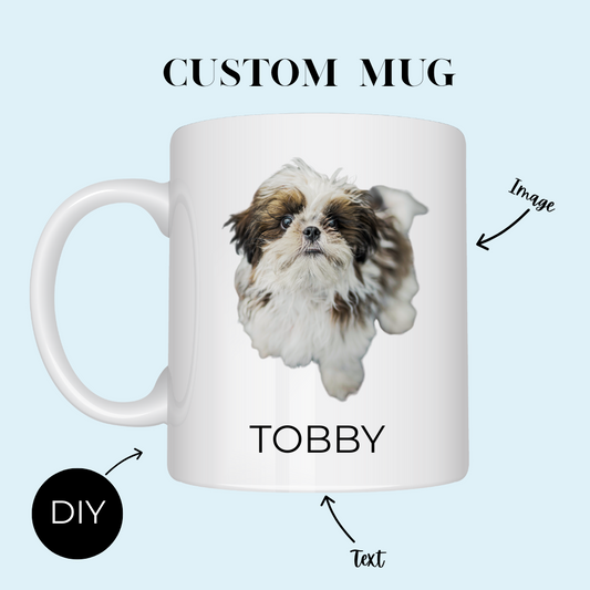 Personalized Photo & Text Ceramic Mug – Custom Coffee Cup (11oz or 15oz)