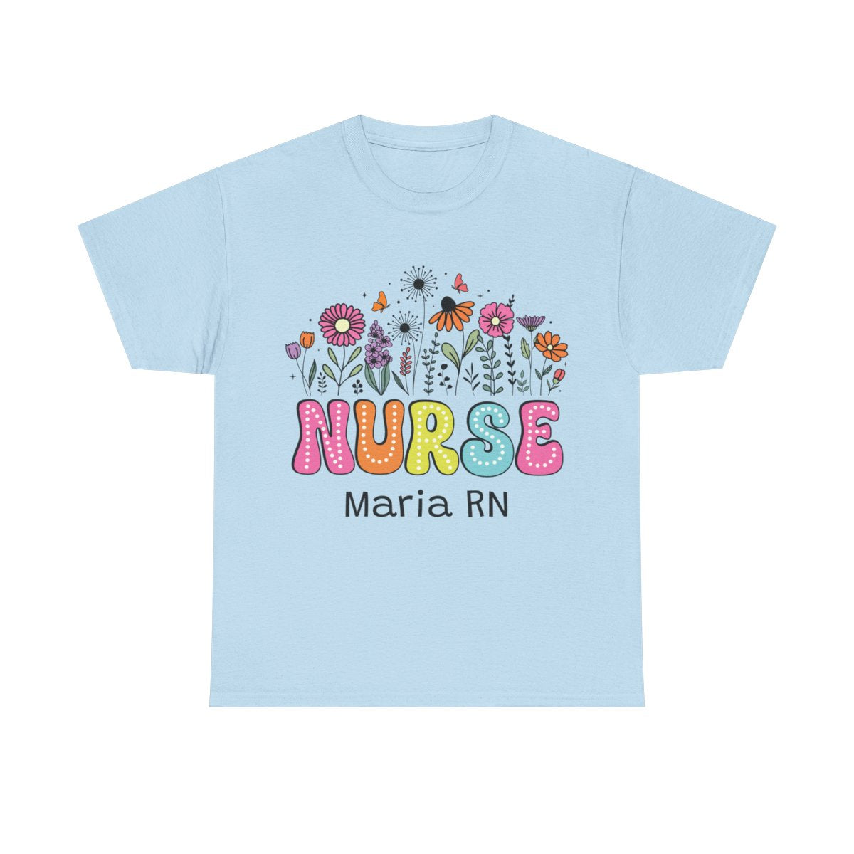 Floral Personalize Nurse T-shirt , Nurse  graduation Gift, Custom Nurse T-shirt