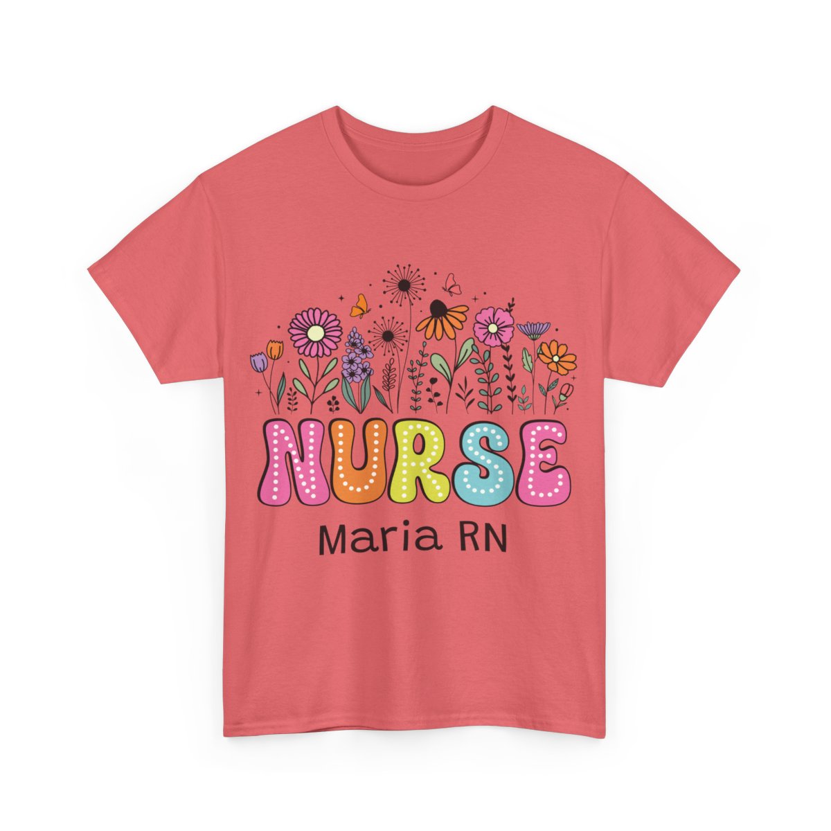 Floral Personalize Nurse T-shirt , Nurse  graduation Gift, Custom Nurse T-shirt
