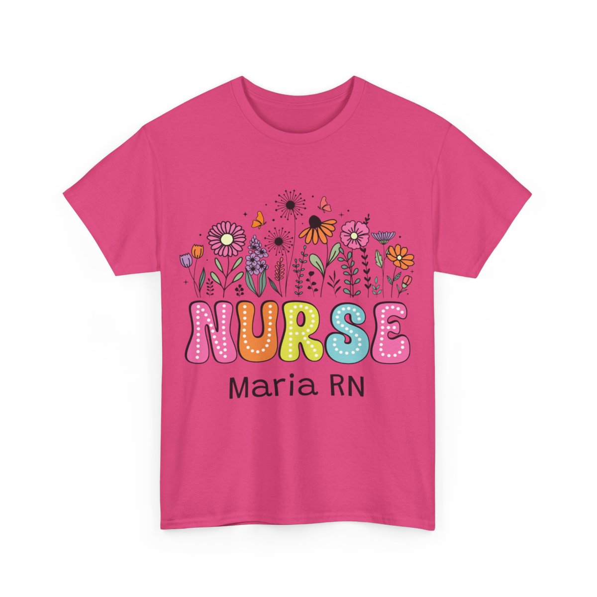 Floral Personalize Nurse T-shirt , Nurse  graduation Gift, Custom Nurse T-shirt