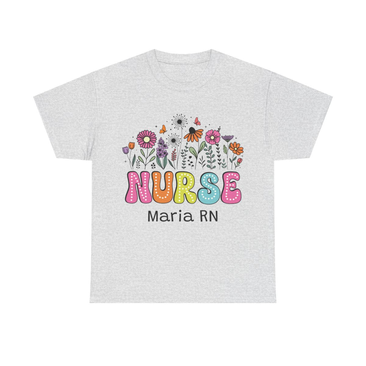 Floral Personalize Nurse T-shirt , Nurse  graduation Gift, Custom Nurse T-shirt