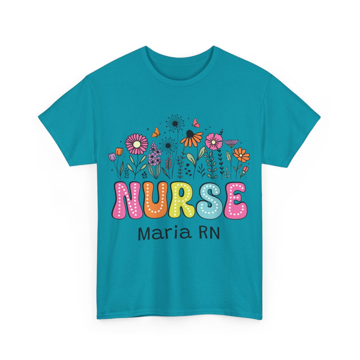 Floral Personalize Nurse T-shirt , Nurse  graduation Gift, Custom Nurse T-shirt
