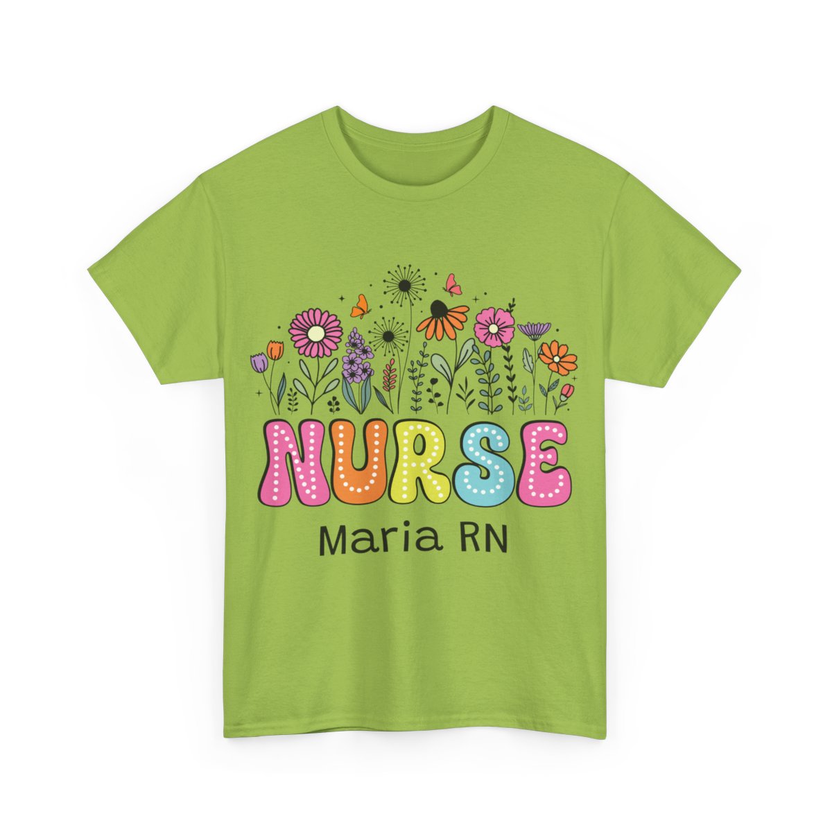 Floral Personalize Nurse T-shirt , Nurse  graduation Gift, Custom Nurse T-shirt