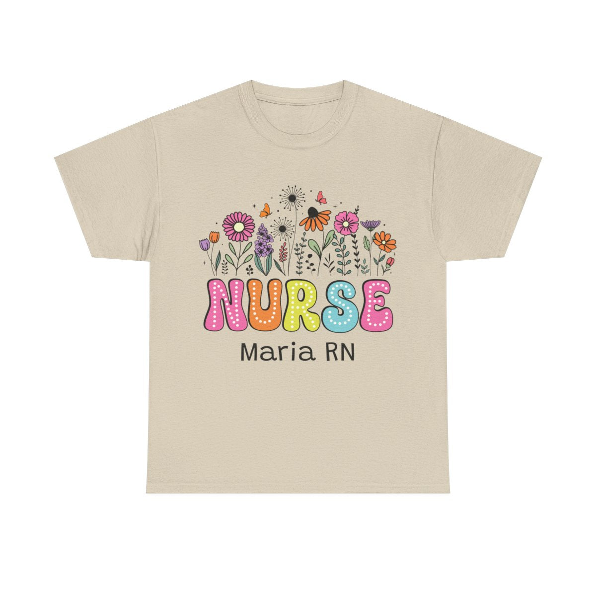 Floral Personalize Nurse T-shirt , Nurse  graduation Gift, Custom Nurse T-shirt