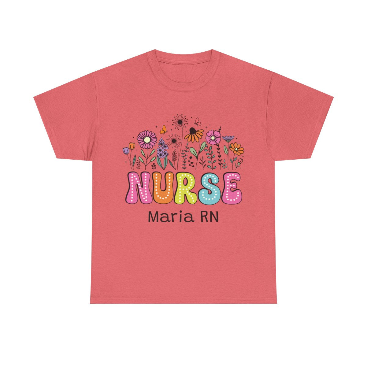 Floral Personalize Nurse T-shirt , Nurse  graduation Gift, Custom Nurse T-shirt