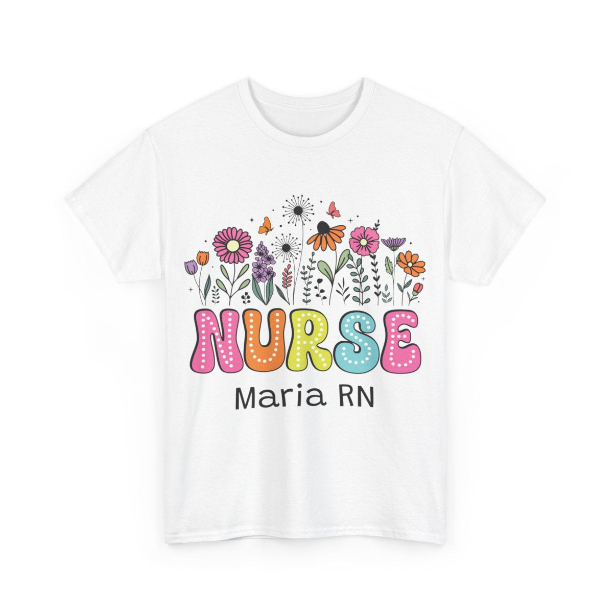 Floral Personalize Nurse T-shirt , Nurse  graduation Gift, Custom Nurse T-shirt